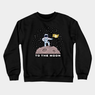 Dogecoin to the moon DOGE cryptocurrency astronaut Crewneck Sweatshirt